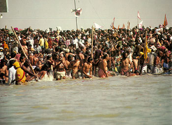 Kumbha Mela holy bath in Ganges