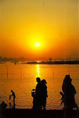 Yoga meditation at Kumbha mela